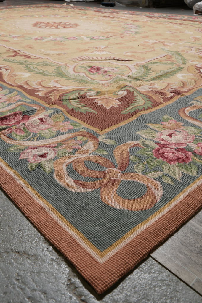12 x 17.3 Aubusson Needlepoint Rug #PIX-5736