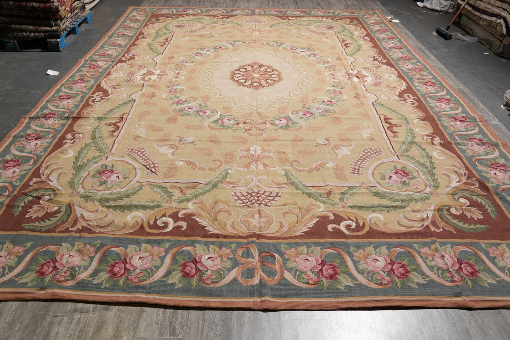 12 x 17.3 Aubusson Needlepoint Rug #PIX-5736