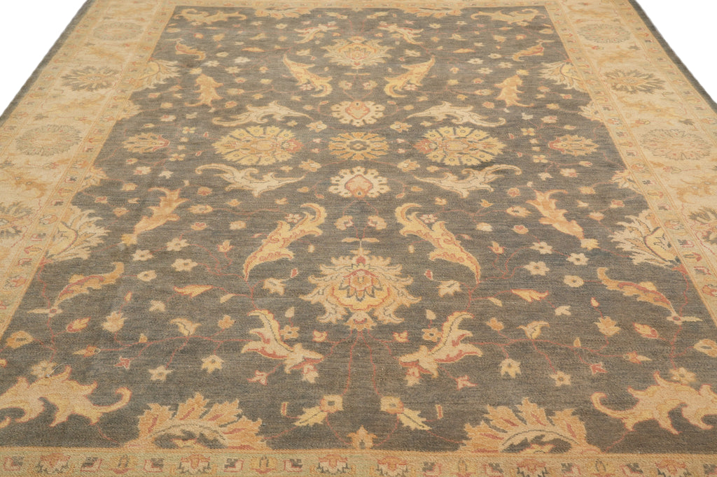 8.10 x 12 Neutral Colors Handmade Natural Wool Rug #PIX-25095