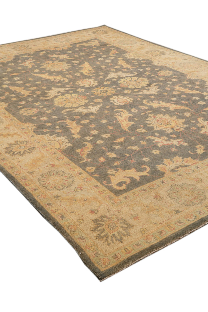 8.10 x 12 Neutral Colors Handmade Natural Wool Rug #PIX-25095