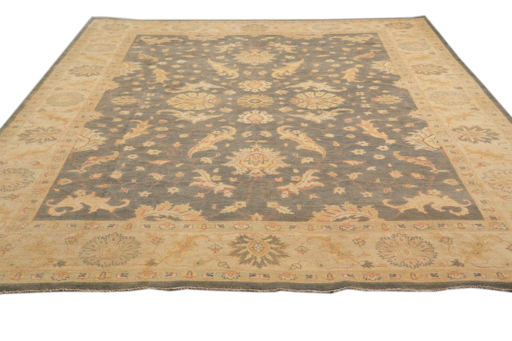 8.10 x 12 Neutral Colors Handmade Natural Wool Rug #PIX-25095