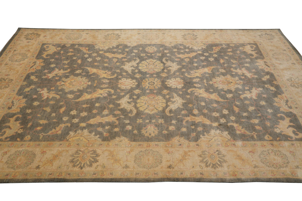 8.10 x 12 Neutral Colors Handmade Natural Wool Rug #PIX-25095
