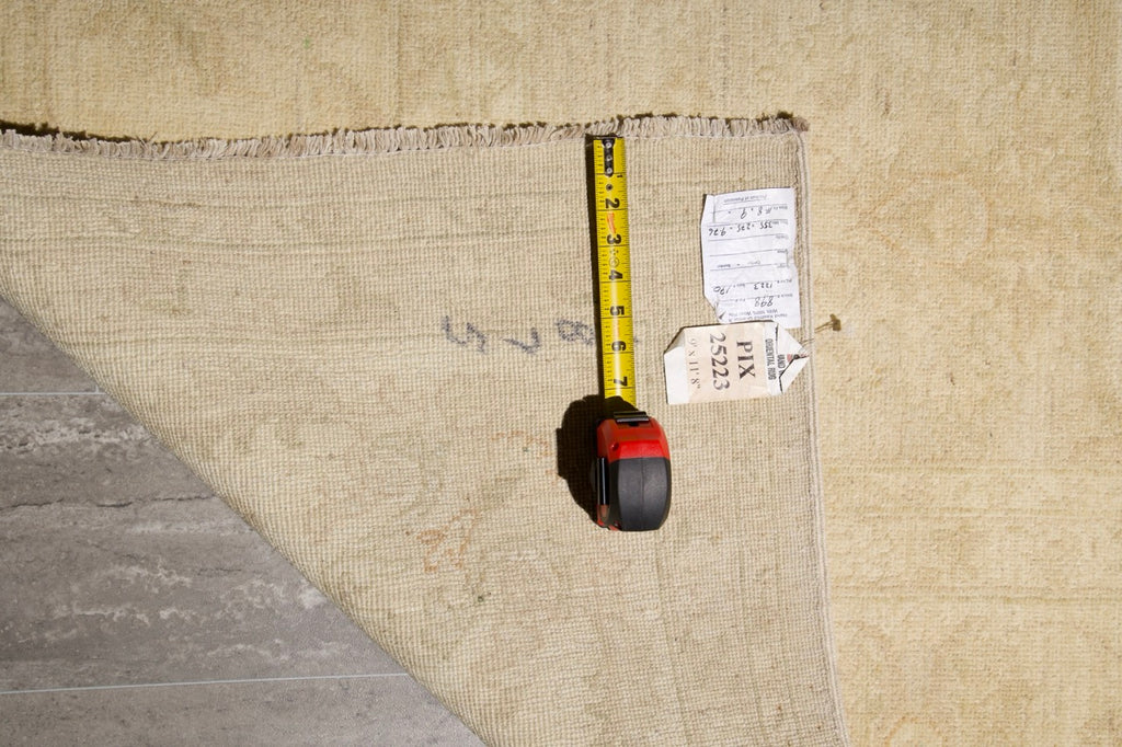 9.0 x 11.8 Handknotted Chobi Peshawar Rug Pale Neutral Warm #PIX-25223