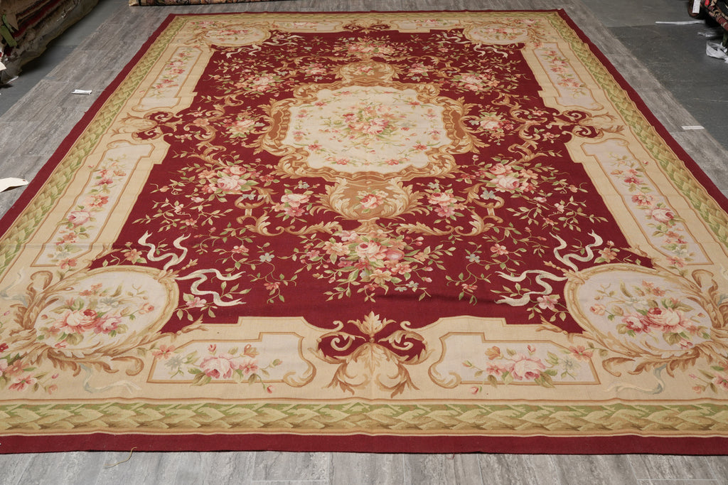 10 x 14 French Aubusson Flat Weave Rug #PIX-5748