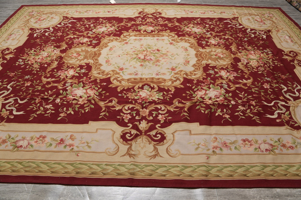 10 x 14 French Aubusson Flat Weave Rug #PIX-5748