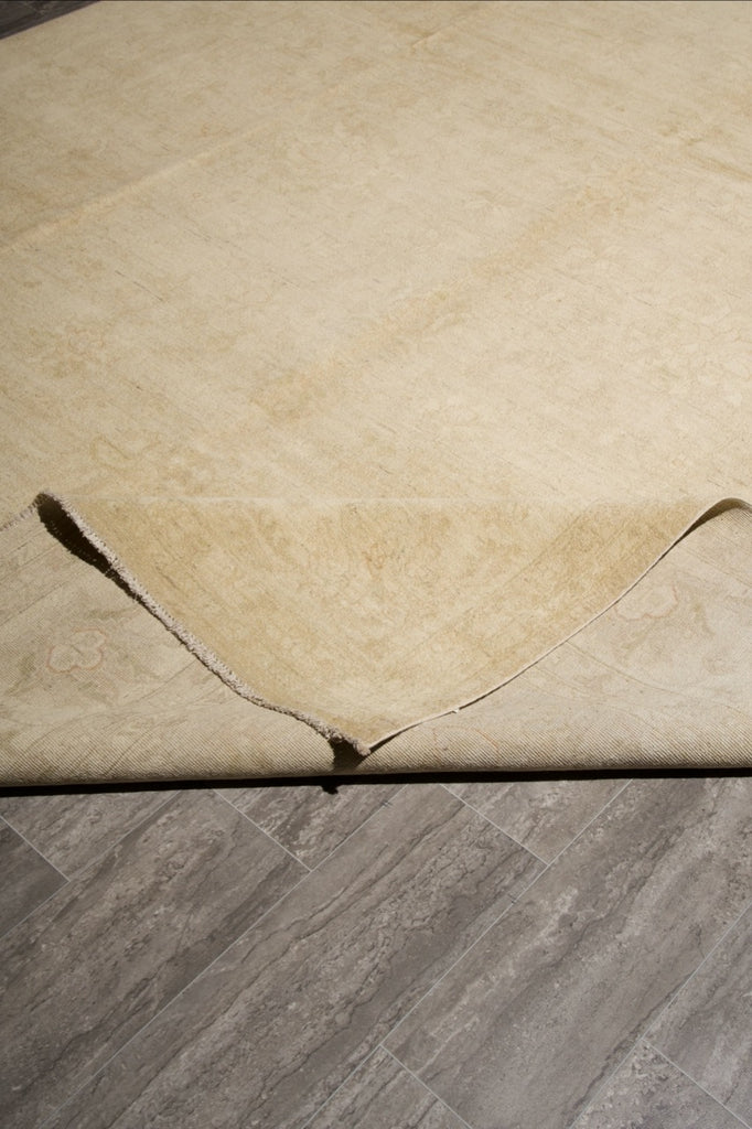 9.0 x 11.8 Handknotted Chobi Peshawar Rug Pale Neutral Warm #PIX-25223