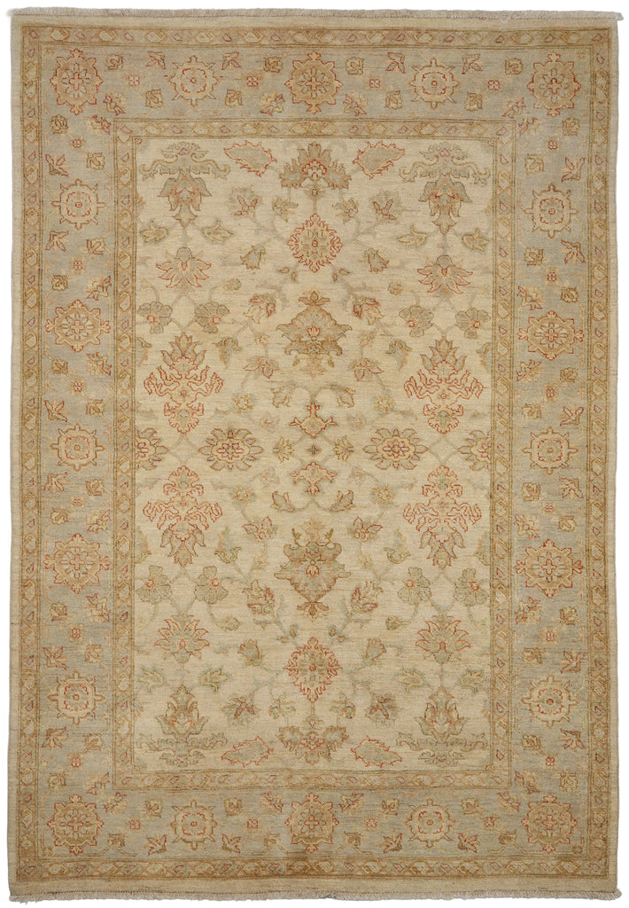 5.9 x 8 Neutral Peshawar Rug Soft Pattern #F-5769