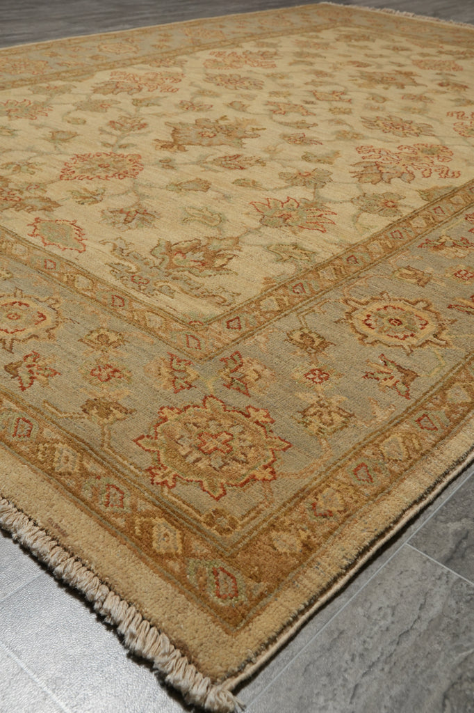 5.9 x 8 Neutral Peshawar Rug Soft Pattern #F-5769