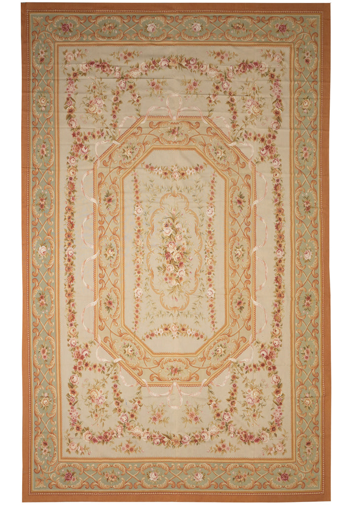 12 x 18 Fine Flat Aubusson Weave Rug Neutral Beauty