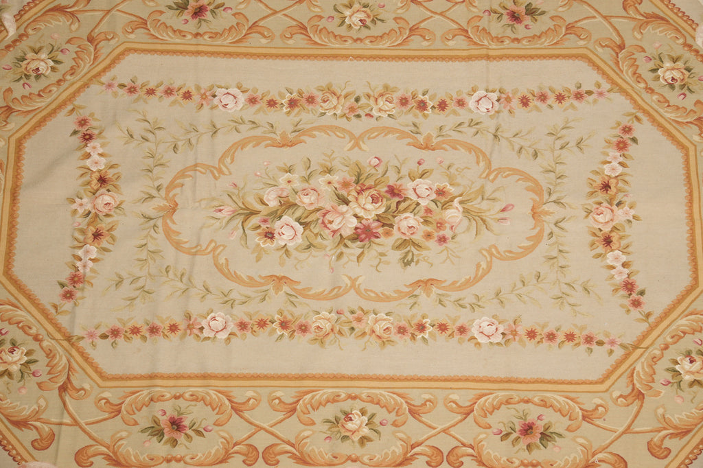 12 x 18 Fine Flat Aubusson Weave Rug Neutral Beauty #PIX-723