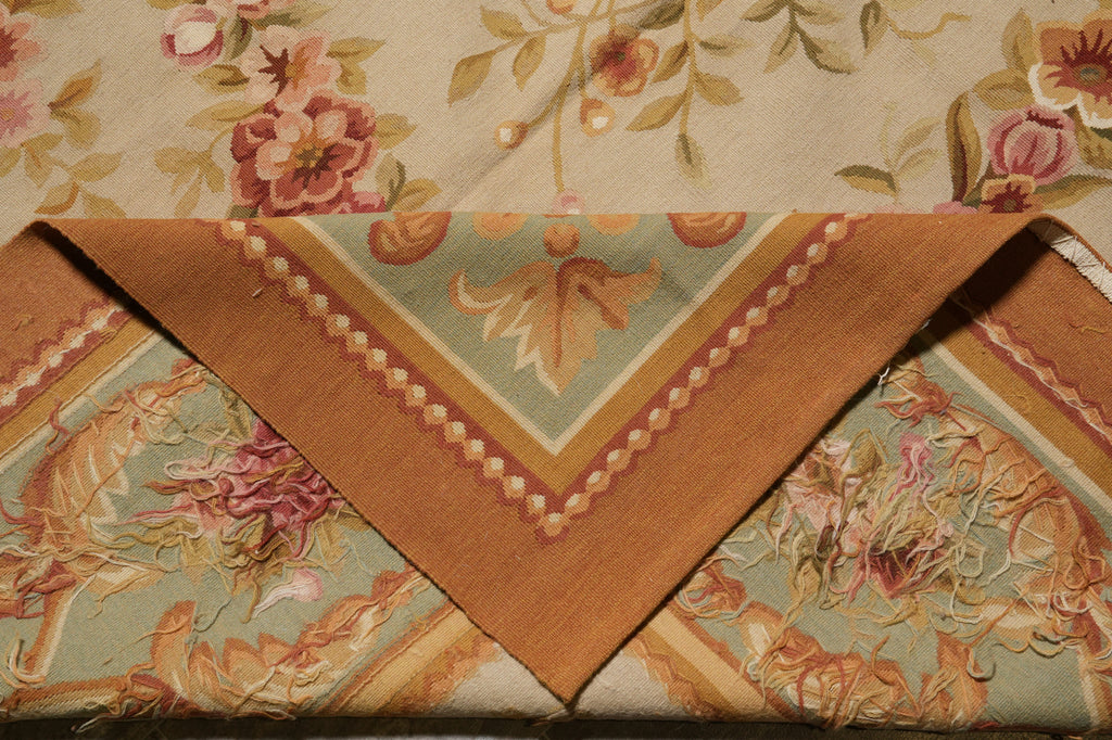 12 x 18 Fine Flat Aubusson Weave Rug Neutral Beauty #PIX-723