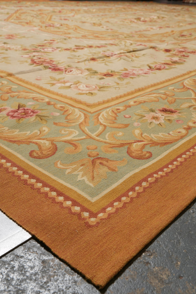 12 x 18 Fine Flat Aubusson Weave Rug Neutral Beauty #PIX-723