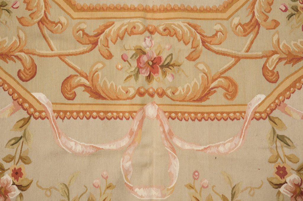 12 x 18 Fine Flat Aubusson Weave Rug Neutral Beauty #PIX-723