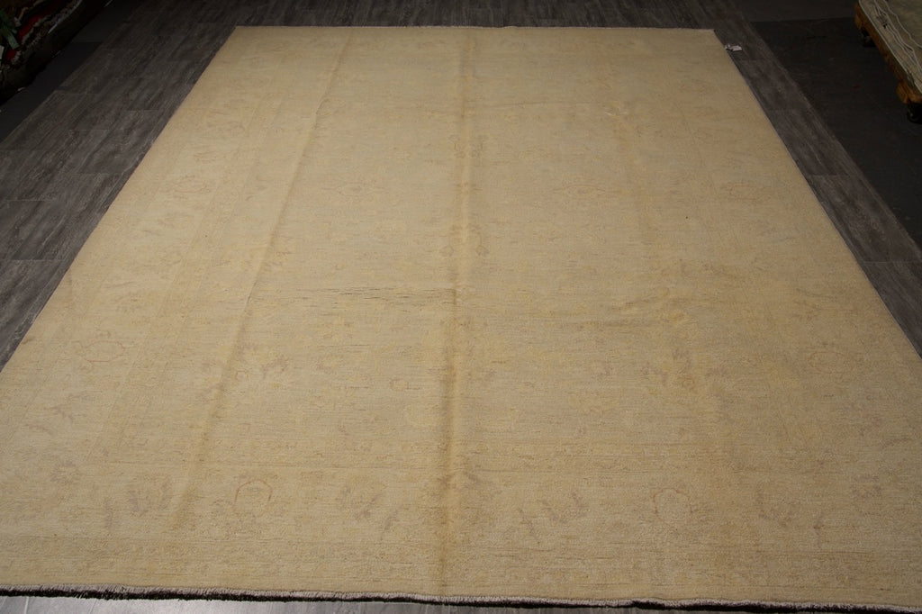 9.1 x 11.9 Neutral Warm Colors Ziglar Chobi Peshawar Rug #PIX-26984