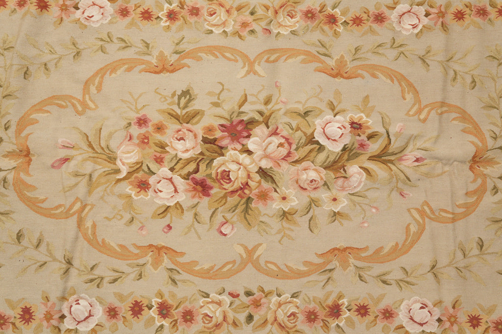 12 x 18 Fine Flat Aubusson Weave Rug Neutral Beauty #PIX-723