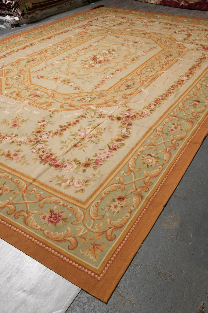 12 x 18 Fine Flat Aubusson Weave Rug Neutral Beauty #PIX-723