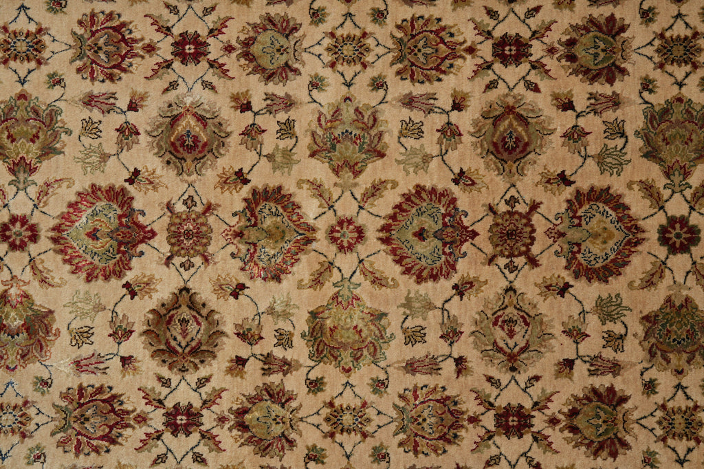 5.4 x 8.3 Beige Quality Silk & Wool Indian Rug #PIX-804-150