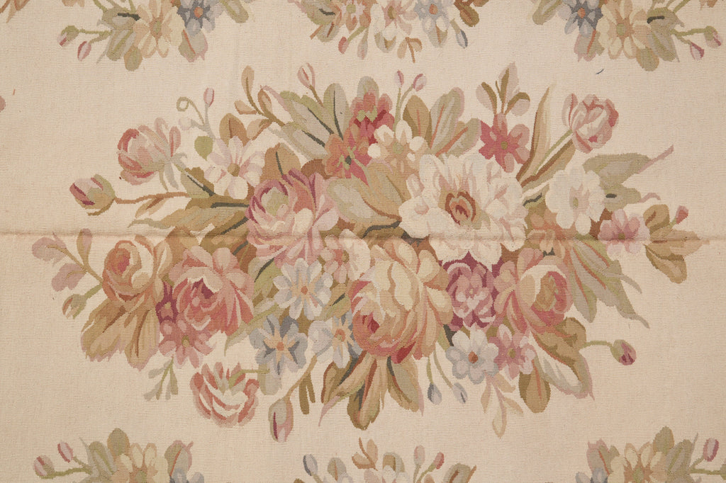 10 x 14 FLAT WEAVE AUBUSSON RUG BURGUNDY #PIX-14905