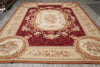 Load image into Gallery viewer, 10 x 14 FLAT WEAVE AUBUSSON RUG BURGUNDY #PIX-14905
