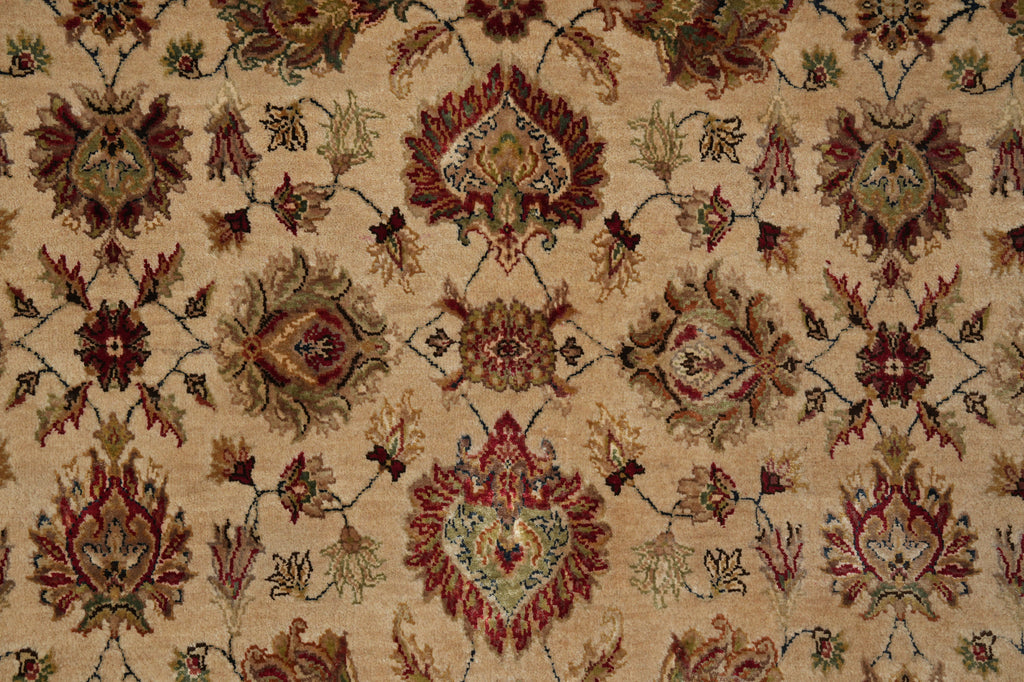5.4 x 8.3 Beige Quality Silk & Wool Indian Rug #PIX-804-150