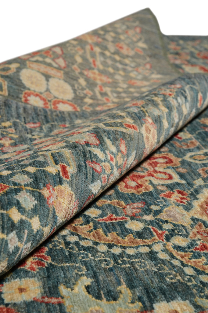 9.1 x 12.1 High Quality Natural Wool Vegie Dye Chobi Rug Detailed Gray #PIX-28544