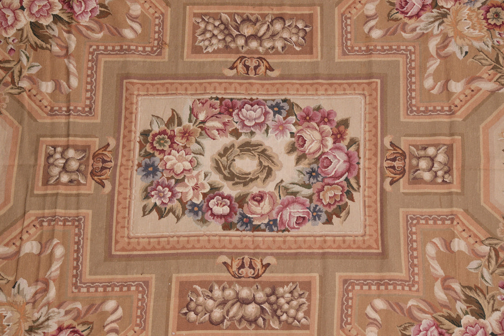 9.9 x 13.6 Fine FLAT WEAVE Aubusson Rug #PIX-10330