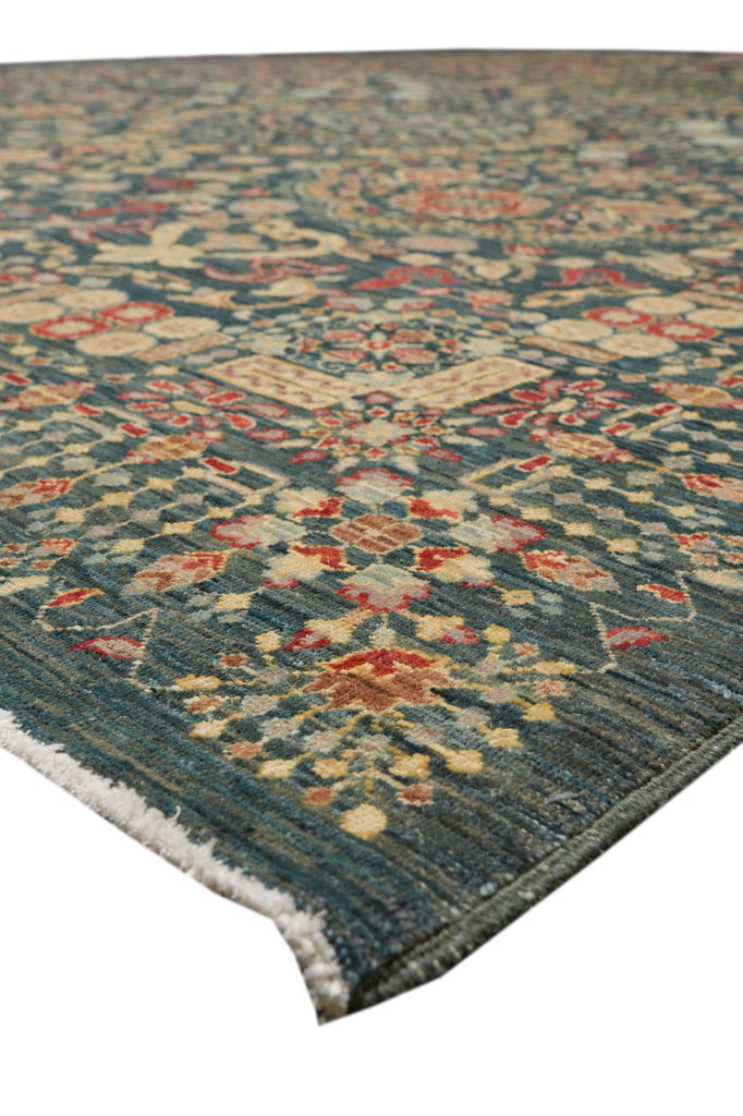 9.1 x 12.1 High Quality Natural Wool Vegie Dye Chobi Rug Detailed Gray #PIX-28544