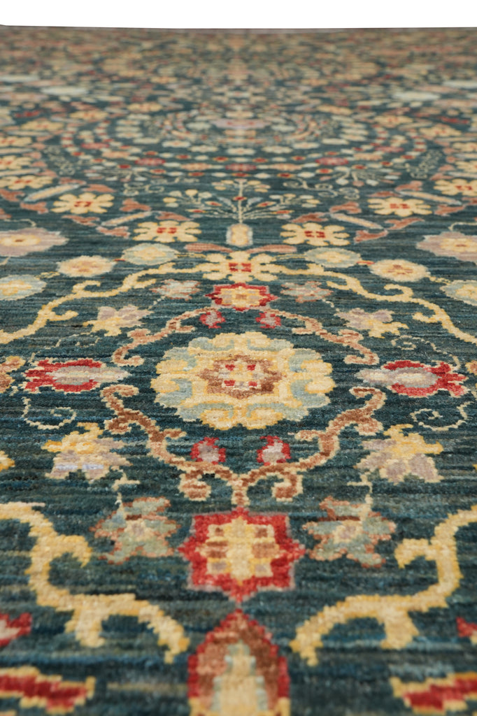 9.1 x 12.1 High Quality Natural Wool Vegie Dye Chobi Rug Detailed Gray #PIX-28544