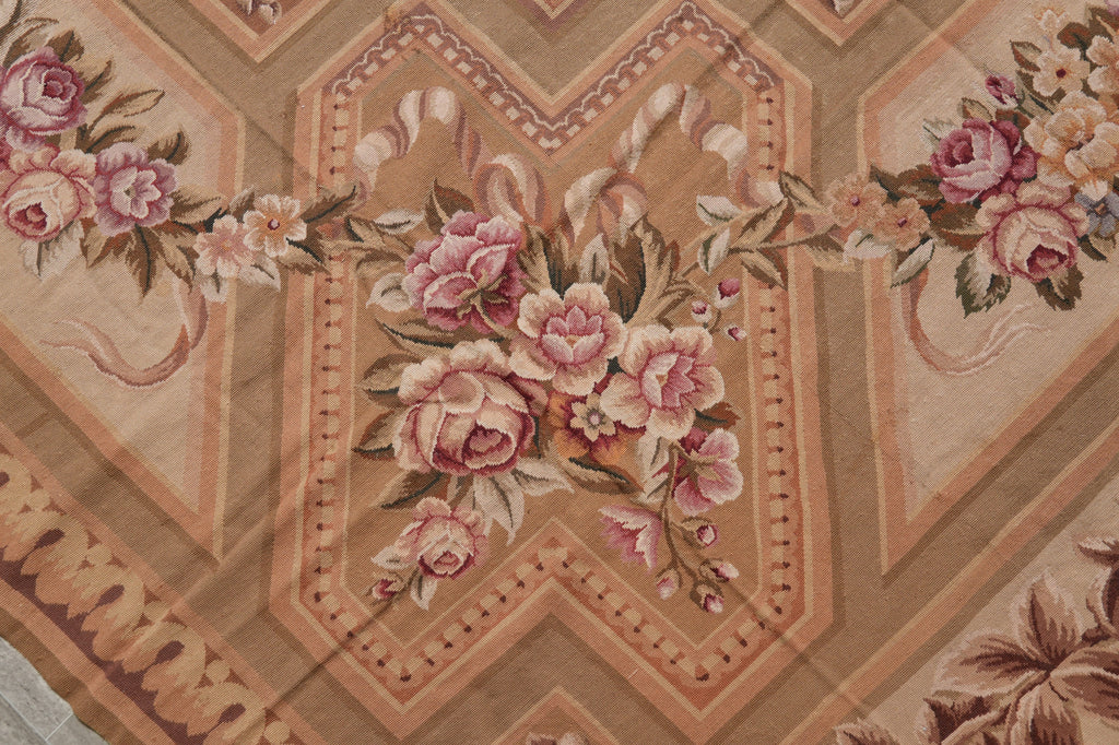 9.9 x 13.6 Fine FLAT WEAVE Aubusson Rug #PIX-10330