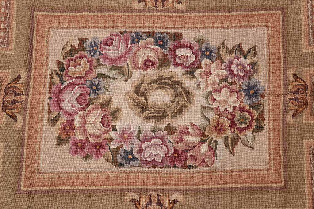 9.9 x 13.6 Fine FLAT WEAVE Aubusson Rug #PIX-10330