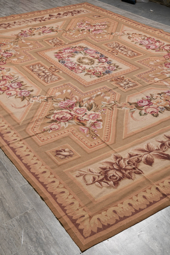 9.9 x 13.6 Fine FLAT WEAVE Aubusson Rug #PIX-10330