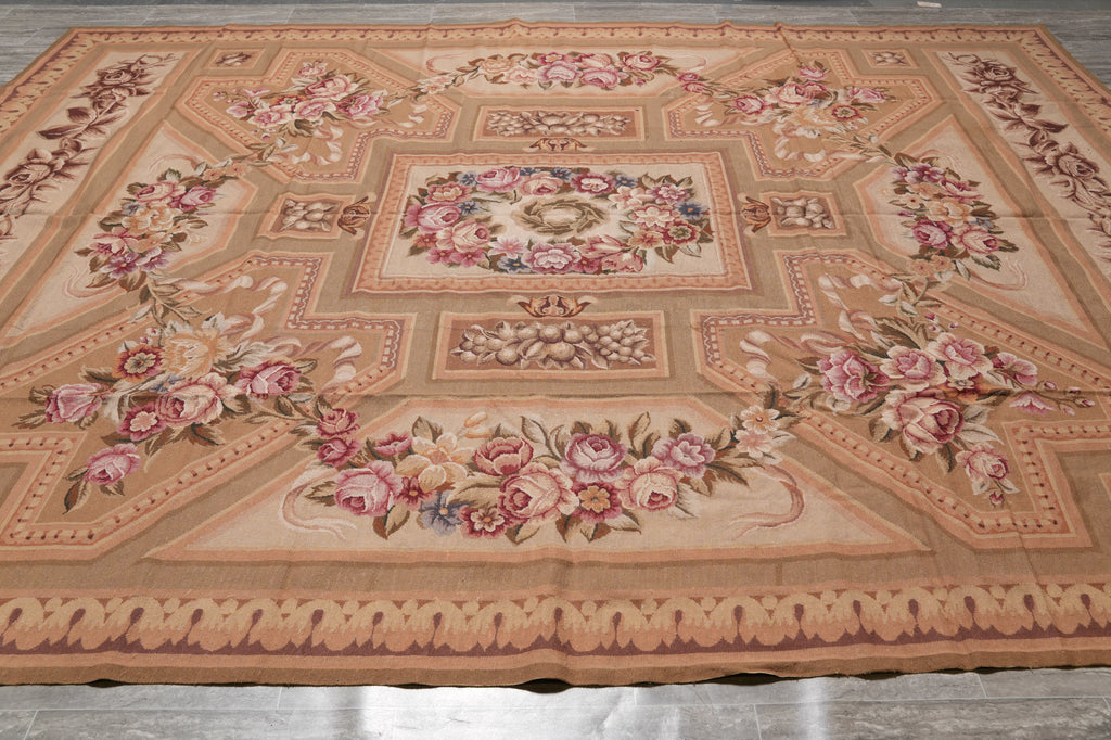 9.9 x 13.6 Fine FLAT WEAVE Aubusson Rug #PIX-10330