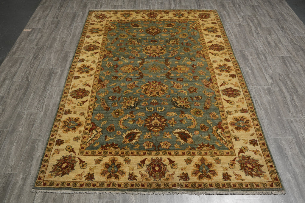 6 x 8.6 Light Blue Gold Quality Jaipur Rug #F-5706