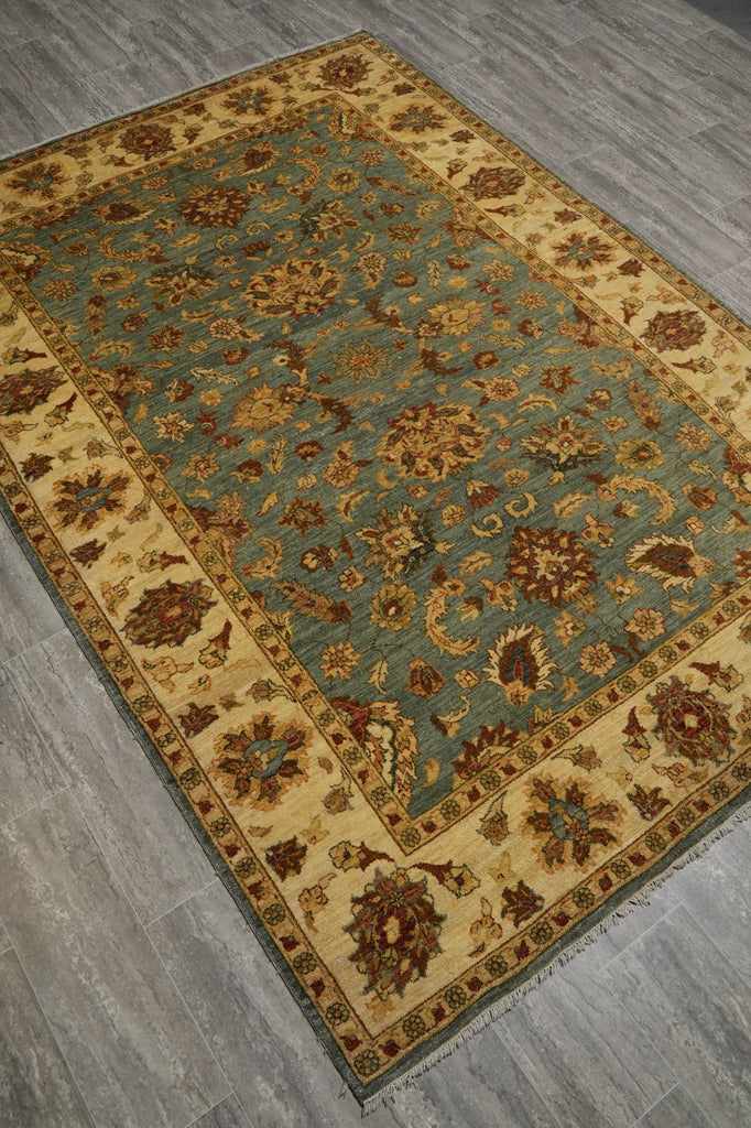 6 x 8.6 Light Blue Gold Quality Jaipur Rug #F-5706