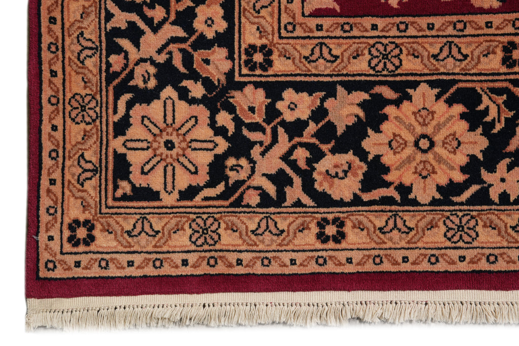 8.6 x 11.6 New Handmade Sarouk Rug Burgundy Black #PIX-1551