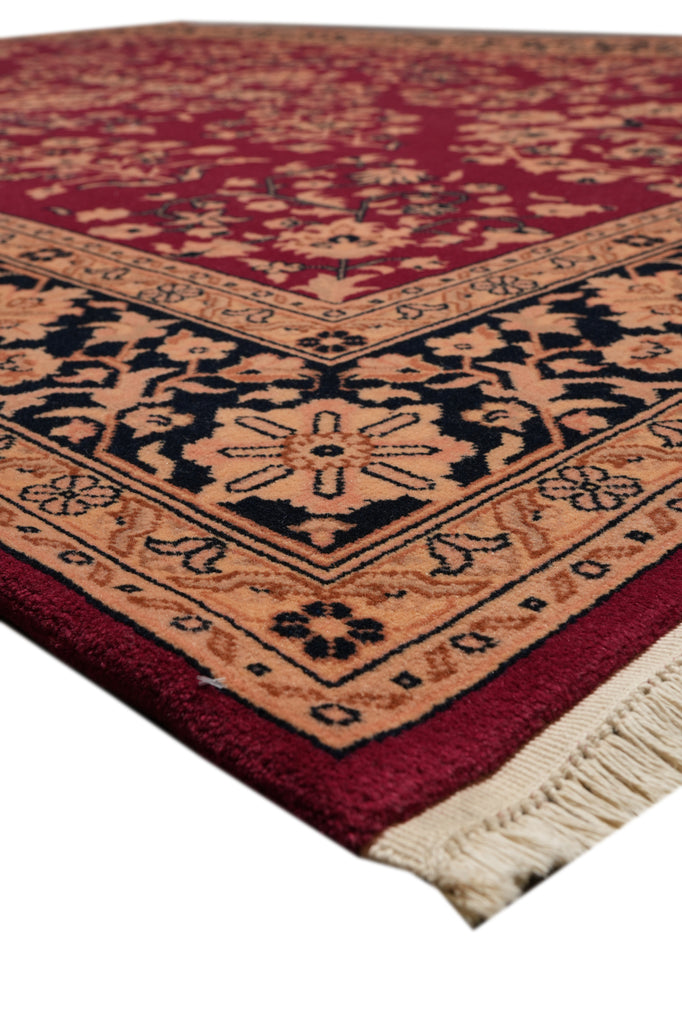 8.6 x 11.6 New Handmade Sarouk Rug Burgundy Black #PIX-1551