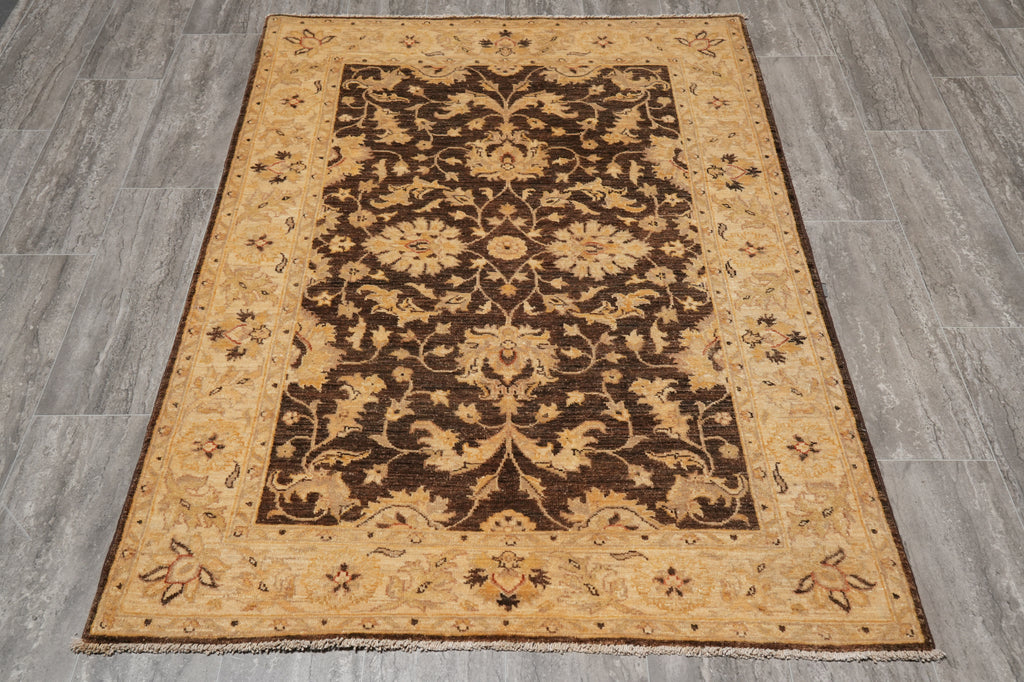 4 x 5.6 Brown Zigler Chobi Rug Natural Wool #PIX-25378