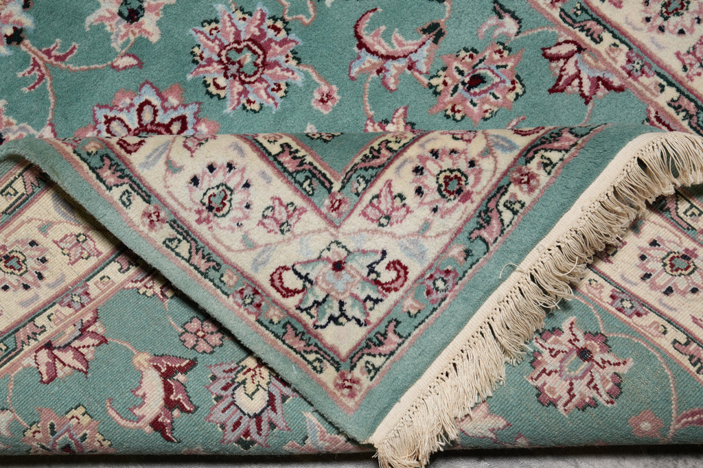 4 x 4.7 Green Handmade Wool Rug #F-4644