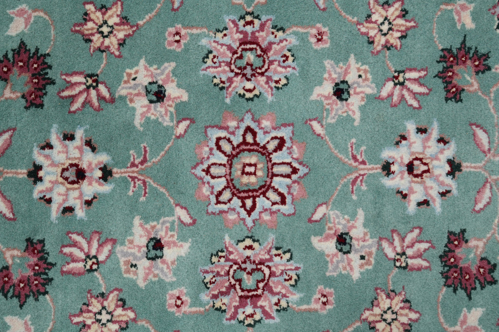 4 x 4.7 Green Handmade Wool Rug #F-4644
