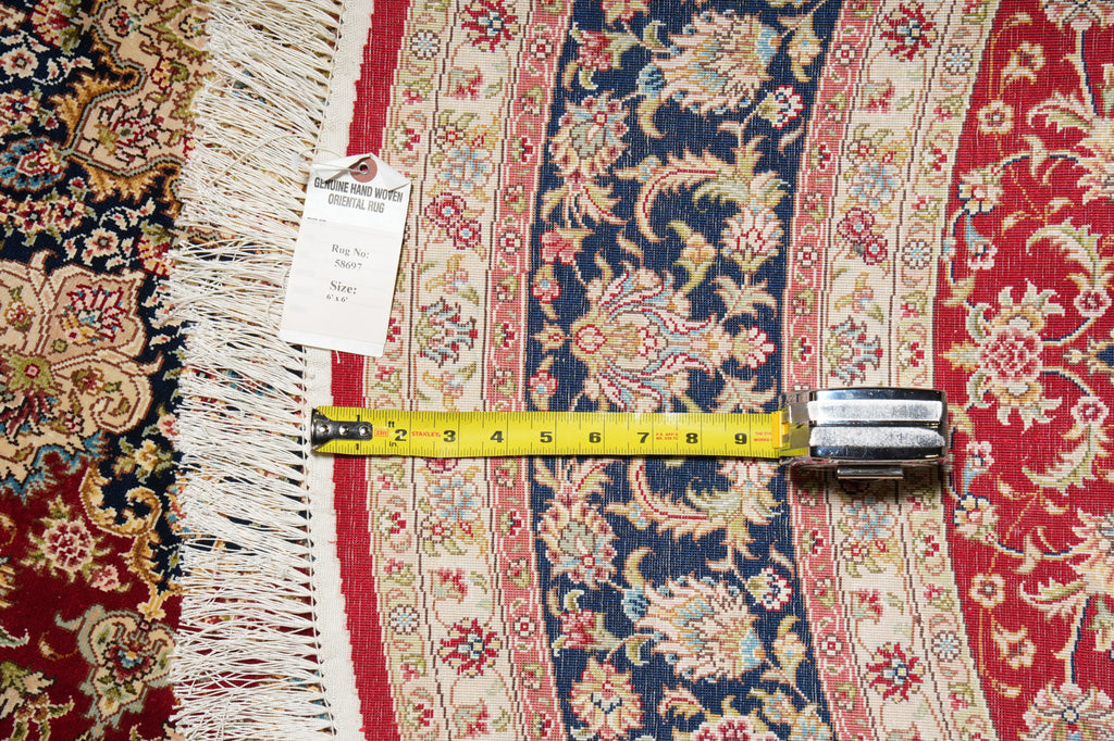 6 x 6 Round Silk Handmade Rug Signed Beautiful #58697
