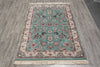 Load image into Gallery viewer, 4 x 4.7 Green Handmade Wool Rug #F-4644