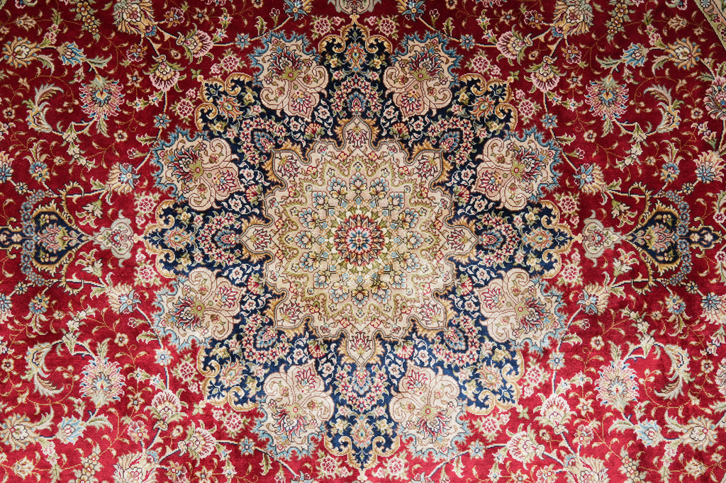 6 x 6 Round Silk Handmade Rug Signed Beautiful #58697