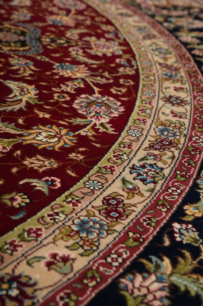 6 x 6 Round Silk Handmade Rug Signed Beautiful #58697