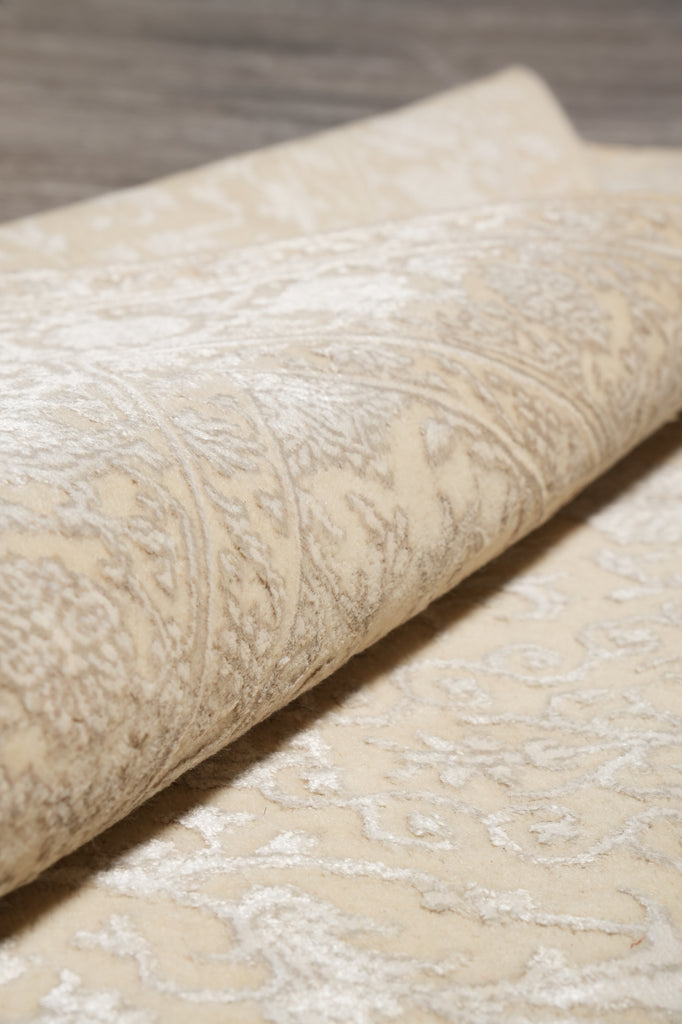 4 x 6 Wool and Silk  Two Tone Pastels Light Colors Fine Handmade Rug Modern Transitional #B-75057