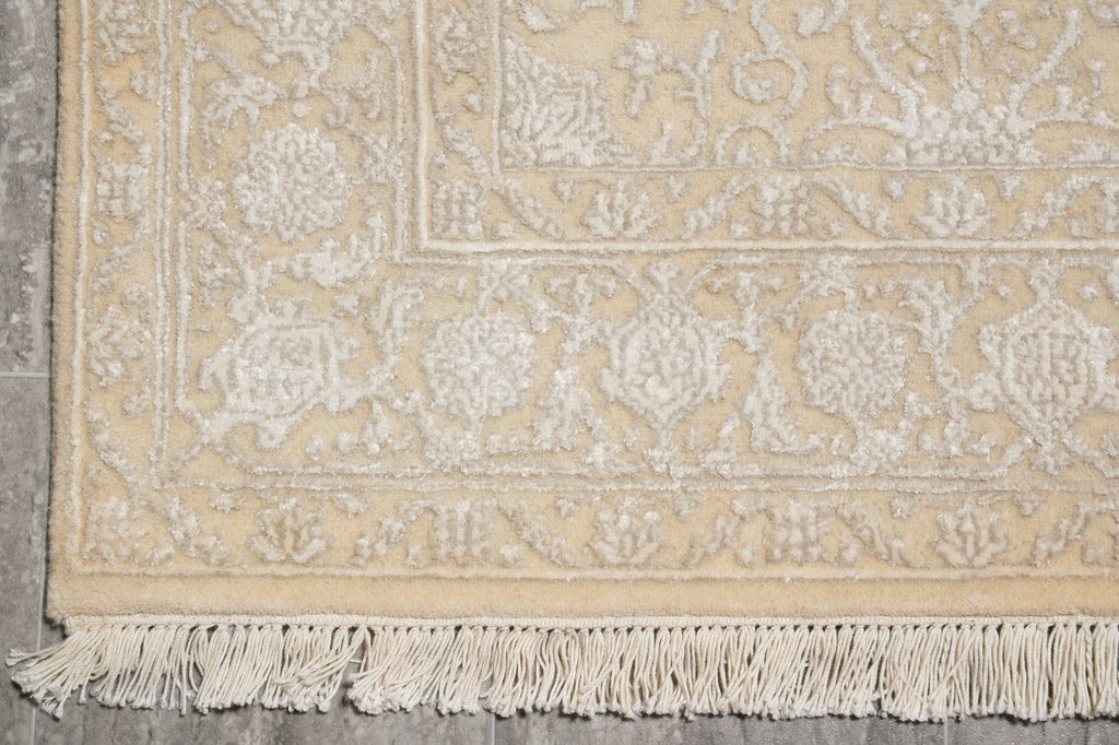 4 x 6 Wool and Silk  Two Tone Pastels Light Colors Fine Handmade Rug Modern Transitional #B-75057