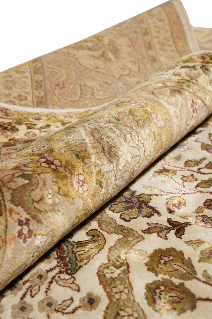 9.4 x 12 High Quality Wool And Silk Hand-Knotted Rug Fancy Details Neutral #PIX-804-164