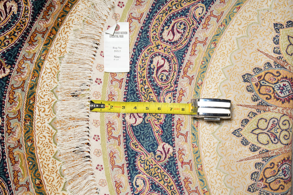 4 x 4 Feet Round Silk Handmade Rug #59515