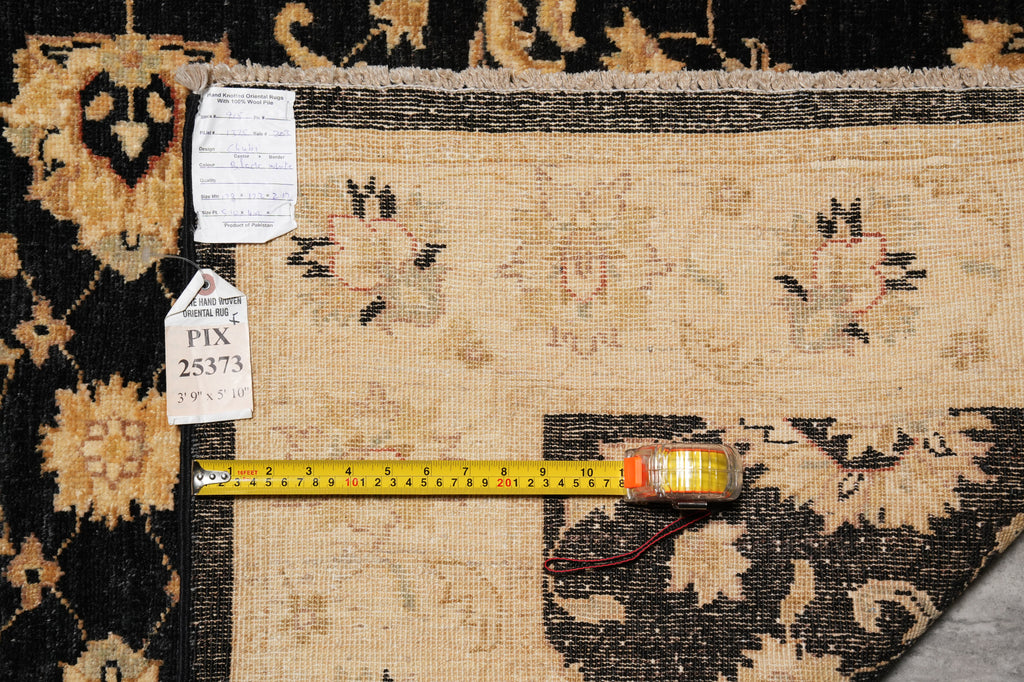 3.9 x 6 Black Chobi Peshawar Rug #PIX-25373