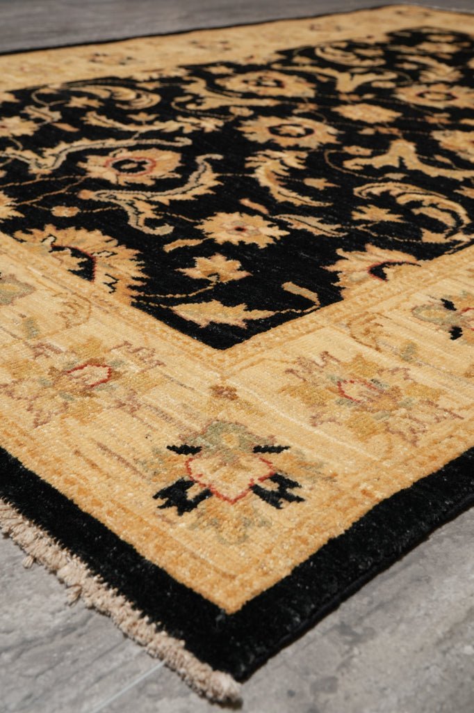 3.9 x 6 Black Chobi Peshawar Rug #PIX-25373