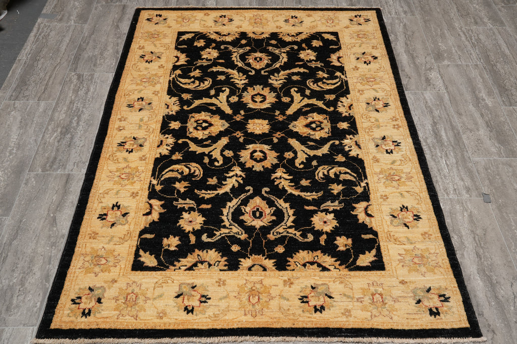 3.9 x 6 Black Chobi Peshawar Rug #PIX-25373